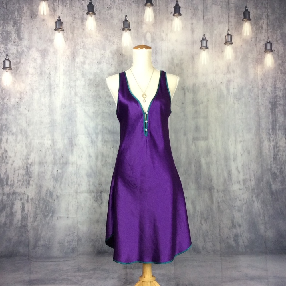 Go Softly Royal Purple Deep Plunge Night Gown